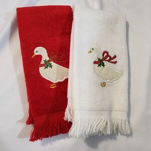 Lot Of 2 Vintage Royal Terry Hand Towel Grandma Core Swan Terrycloth USA
